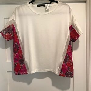 Muller white top with amazing red lace embroidery